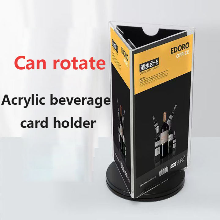 Rotating Tri Flyer Display 3-sided 360 degree rotating table acrylic sign stand display stand ...