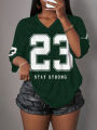  Casual Minimalist Letter NO.23 Graphic T-Shirt For Women Summer Sports Jersey Suitable For Basketball Games Y2k Ladies Clothes. 