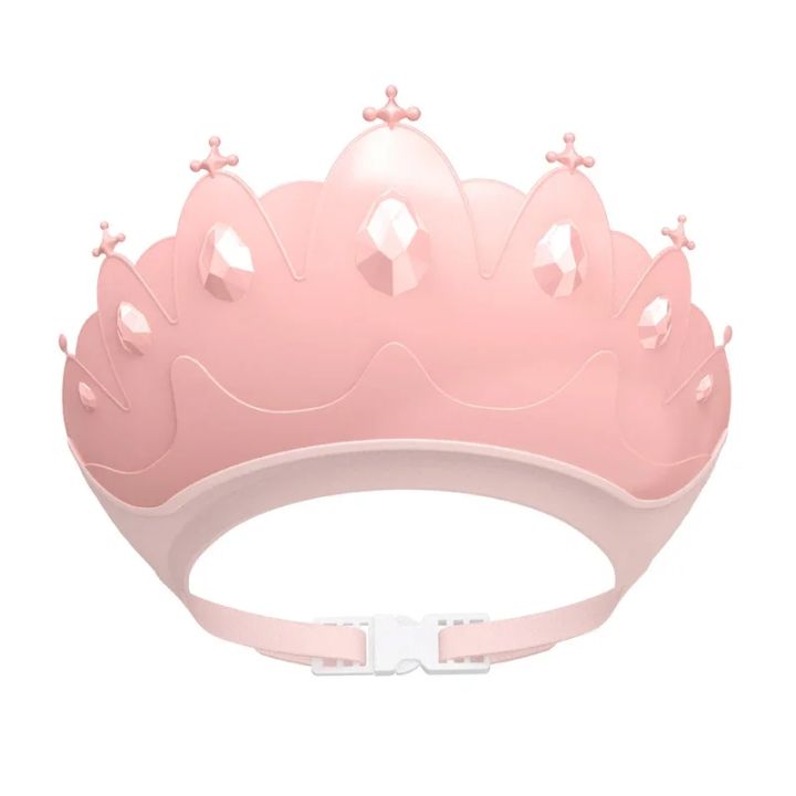 Baby Adjustable Size Shampoo Cap Crown Baby Shower Cap Children Cartoon Bath Visor Infant Hair Shield Ear Protection Waterproof