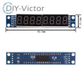 MAX7219 LED Microcontroller 4 In one Display with 5P Line Module 5V Operating Voltage for Arduino DIY 8x8 Dot Matrix Common. 