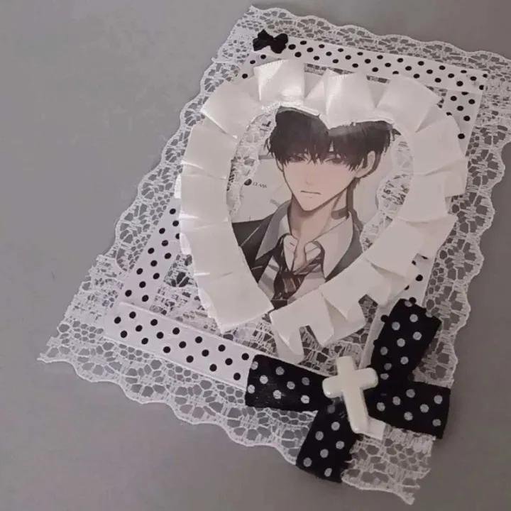 Cute%20DIY%20Lace%20Bowknot%20%20Photo%20Card%20Holder%20Idol%20Photocard%20Case%20Decorative%20Card%20Cover%20Black%20White%20Love%20Heart%20Shape%20Photo%20Holder%20-%20Image%202
