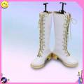 Hot Aesthetic White Leather Cosplay Boots - Halloween Comic-con Carnival Role Play Shoes.