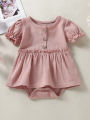 2026 female infant spring and summer triangular Romper multi-color short-sleeved Romper. 