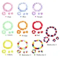 4pcs/set Hawaiian Flower Lei Hula Necklace Garland Headband Wristbands Wedding Decorations Beach Tropical Party Supplies. 