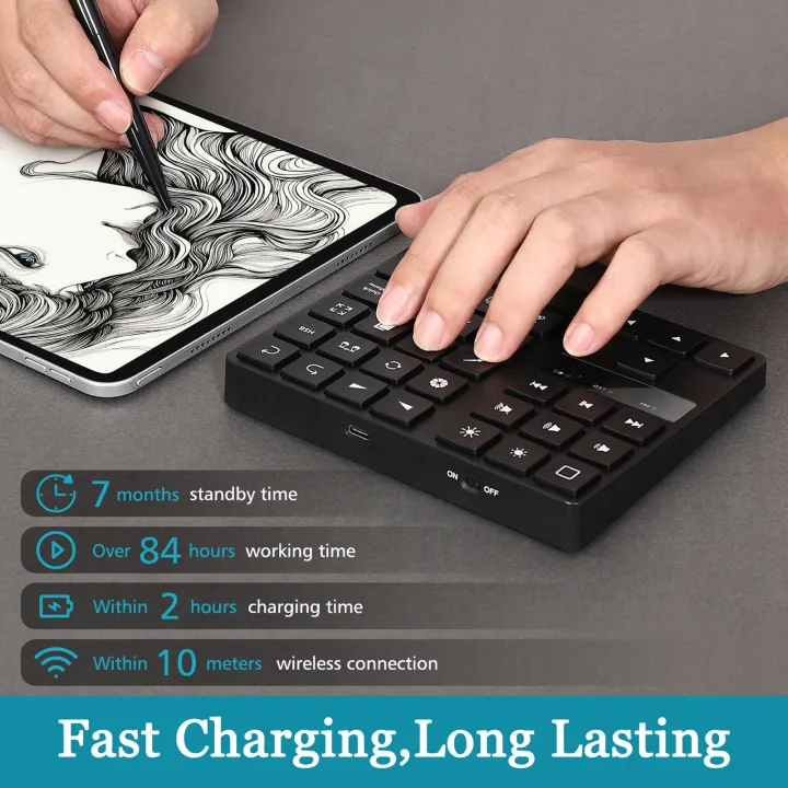 Mini Drawing Keyboard 35 Keys One Handed Ergonomic Drawing Shortcut ...