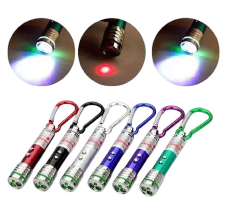 "3-in-1 Laser Pen Keychain: Red Laser, LED Torch & UV Light – Compact & Portable" "3-in-1 Laser Pointer Keychain: Red Laser, UV Light & LED Torch – Perfect for Everyday Carry"