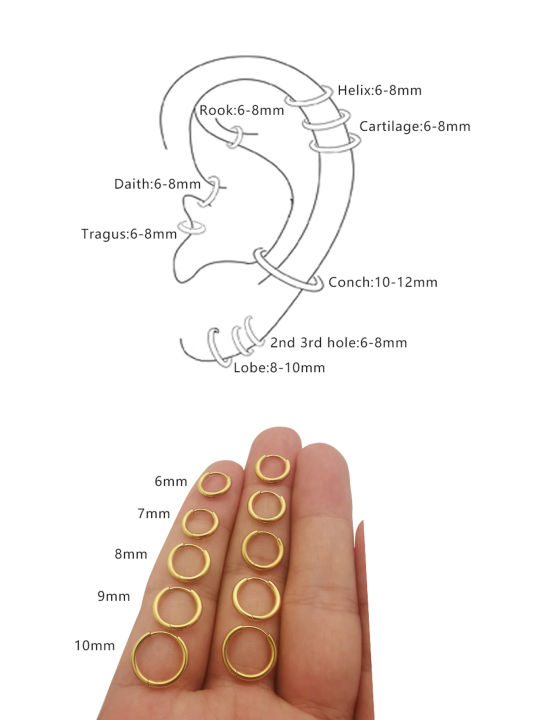 5%20Pairs%20Small%20Hoop%20Earrings%20for%20Women:%2018K%20Gold%20Plated%20Surgical%20Stainless%20Steel%20Huggie%20Hoop%20Earrings%20for%20Cartilage%20Helix%20Tragus%20-%20Image%204