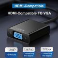 HD 1080P HDMI To VGA Cable Converter With Audio Power Supply HDMI Male To VGA Female Converter Adapter for Tablet Laptop PC TV. 