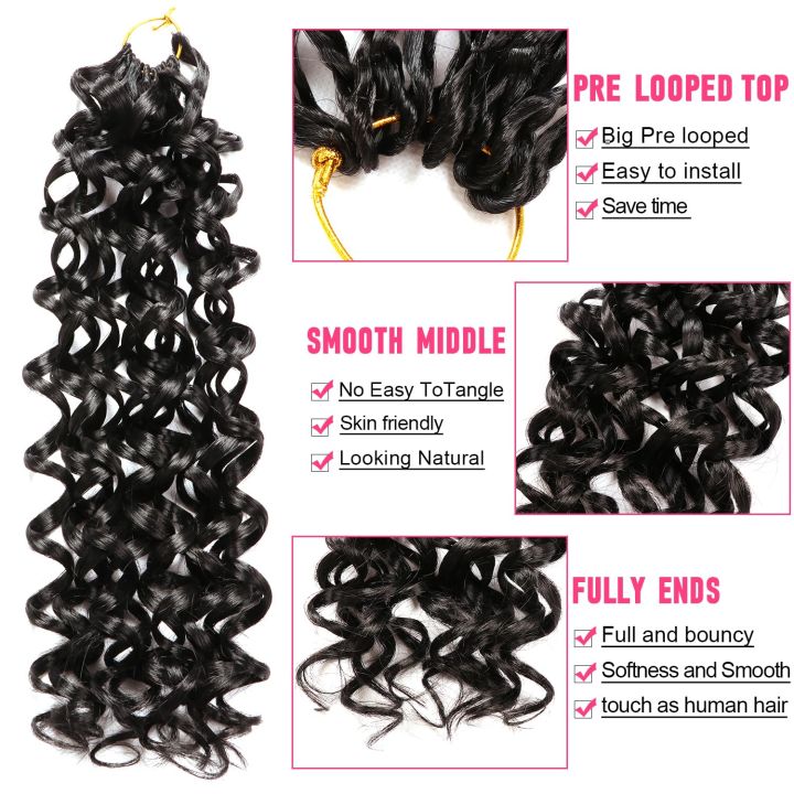 GoGo%20Curl%20Crochet%20hair%20for%20Black%20Women%20Short%20Beach%20Curl%20Bohemian%20Crochet%20Braids%20Natural%20Black%20Deep%20Wave%20synthetic%20hair%20-%20Image%203