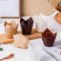 50/100PCS Baking Oil Proof Paper Cups Tulip Cake Paper Cups Baking Shops Dessert Bread Cakes Biscuit Wrap Cases Supplies.