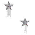 1pair Tassel Rhinestone Star Nipple Stickers Women Bra Nipple Cover Reusable Wear Silicone Nipple Pasties Chest Stickers.