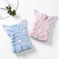 Cute Cat Microfiber Hair-drying Towel Bath Cap Strong Absorbing Drying Long Soft Special Dry Hair Cap Towel with Coral Velvet. 