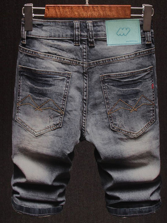 High%20End%20Denim%20Shorts%20for%20Men%20Summer%20New%20Business%20Fashion%20Thin%20Stretch%20Short%20Casual%20Pants%20Male%20Retro%20Washed%20Daily%20Slim%20Jeans%20-%20Image%202