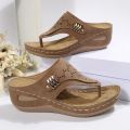 2026 New Women's Orthopedic Sandals Casual Wedge Sandals Breathable Thick Bottom Beach Shoes Comfortable Pinch Toe Sandals.