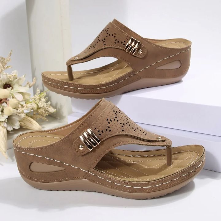2026%20New%20Women's%20Orthopedic%20Sandals%20Casual%20Wedge%20Sandals%20Breathable%20Thick%20Bottom%20Beach%20Shoes%20Comfortable%20Pinch%20Toe%20Sandals%20-%20Image%207