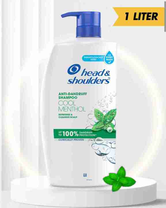 Head & Shoulders Cool Menthol Anti
Dandruff Shampoo for Women & Men, 1L
