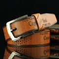 Men's Leather Belt Letter Print Luxury Classic Buckle Business Cowboy Vintage Waistband Alloy Belts.