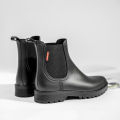 Women's short tube anti slip rain shoes, lightweight waterproof water shoes, fashionable Chelsea rain boots, PVC one-time moldin. 