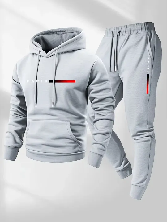 PARIS%20Letter%20Print%20Sweatshirt%20Suit%20Men's%20Fleece%20Hoodie%20Pants%20Set%20Spring%20Autumn%20Winter%20Warm%20Casual%20Sports%20Pullover%20Trousers%20Sets%20-%20Image%204