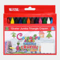 Jumbo Triangle Crayon 12 Color Easy Grip And Non Rolling Due To Triangular Shape For Girls And Boys. 