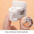 1 pair Adjustable Curtain Rod Clip Self Adhesive Clamp Hook Curtain Rod Holder Wall Bracket Holder Nail-Free Wall Hanging Clip. 
