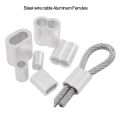 10-50Pcs Aluminum Cable Stopper Crimp Rope Sleeve Wire Crimp Sleeve Fixing Clip 8-Shape Wire Ferrules Cord Lock. 