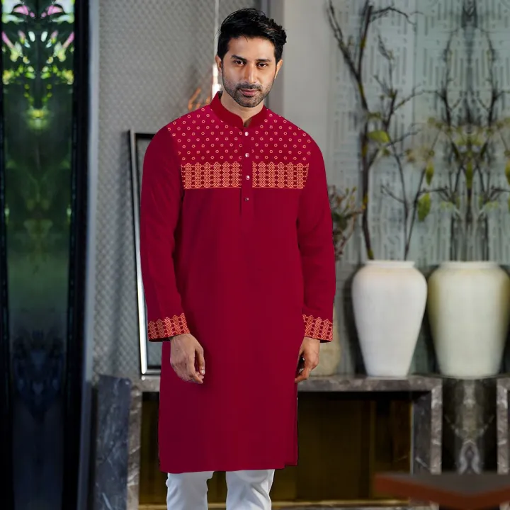 Stylish%20and%20Fashionable%20Export%20Quality%20Lilan%20Cotton%20Panjabi%20For%20Men.%20-%20Image%204