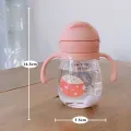 350ml Baby Bottles Drinking Cup Feeding Bottle With Straw Gravity Ball Wide-Caliber Kids Drinking Milk Water Dual-Use Bottle. 