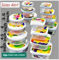Food Container Bowl Microwave Safe BPA Free Plastic Bowl - 4 Pcs Set Storage Jar, Box, Multipurpose Bowl Fine Quality - Fresh Keeping Bowl Set. 