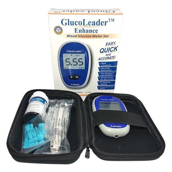 Glucoleader Enhance Blood Glucose Meter-Blue With 10 Test Strips
