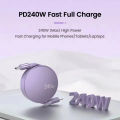 USB-C to USB-C Retractable PD240W Fast Charging Type-C Data Cable 1M Mobile Phone Charging Wire for iPhone 15/16 .