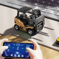 2.4G Tabletop RC Forklift Engineering Vehicle 1/64 Mini Remote Control Alloy Forklift Desktop Toys Model  for Boys. 