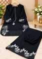 Lacha Neck silver skinvense embroidery shirt with flower bunch embroidery lacha shlawar Dress 2pcs. 