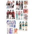 Kawaii Anime Girl A5 UNCUT Sticker Sheet For Notebook Journals Water Bottle. 