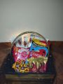birthday gift  basket chocolate basket cocomo bisket  flo cake you chocolate smail cake. 