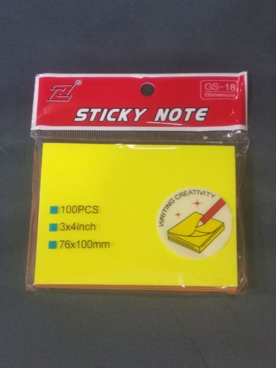 Sticky Notes 3x4 Inches 100 Sheets Multicolor Fluorescent