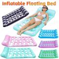 Inflatable Floating Bed with Headrest PVC Floating Lounger Pool Air Mattress for Swimming Pool Beach Adult Water Sleeping Bed.