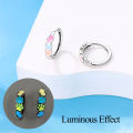 Earrings 925 Silver Colorful Cute Cat Claw Heart Shaped Rhomboid Luminous Dopamine Earrings For Women Fashion Party Jewelry Gift. 