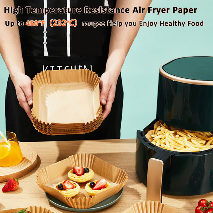 Air%20Fryer%20Liners%20Disposable%20100pcs%20Parchment%20Paper%20Square%20Liners%20Round%20Liners%20Free%20of%20Bleach%20Non-Stick%20Oil-proof%20and%20Waterproof%20-%20Image%202