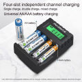 PUJIMAX 4 Slots 1.2V Smart Battery Charger LCD Display For AA/AAA NiCd NiMh Rechargeable Battery Portable Fast Charging Adapter.