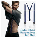 Solid Color Suspenders for Men Y-Back Hidden Suspenders Adjustable Fashion Casual Suspenders. 