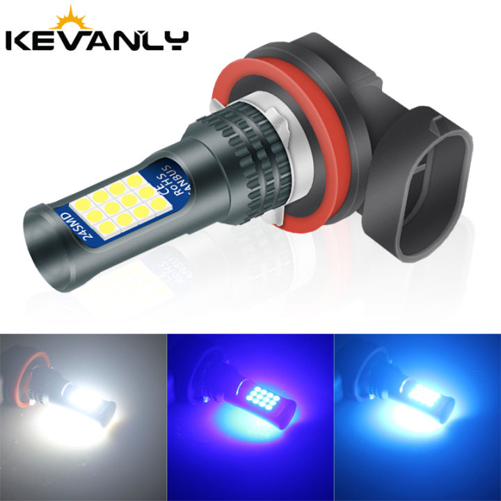 2 PCs Daul Color H7 H11 Led Fog Light 9005 HB4 3030 LED 24Smd 9006 HB4 Fog Lamps H4 Cars Headlight Bulbs 12V White Yellow