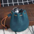Original Handmade Genuine Leather Unisex Coin Purse Cow Leather Coins Money Pocket Retro Wallet Drawstring Storage Bag. 