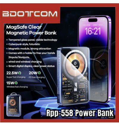 MAGNETIC WIRELESS 10000MAH FAST CHARGE POWER BANK FOR SAMSUNG / XIAOMI / HUAWEI / OPPO / VIVO / REALME / ONEPLUS