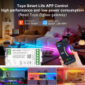 Tuya Zigbee Smart LED Strip Controller SPI Dimmer RGBCCT RGBW LED Light Controller 5-24V With Remote For LED Tape Lights lightify. 