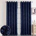 Kids Curtains Blackout With Stars Grommet Top For Bedroom Living Room Window Drapes. 