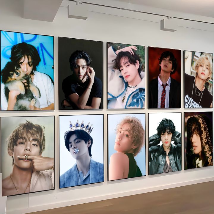 1pc Kim Tae Hyung V Poster Self-adhesive Art Waterproof Paper Sticker Coffee House Bar Room Wall Decor