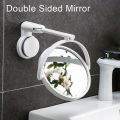 Rotating Plastic Folding Vacuum Suction Round Bath Accessorie Makeup Supplies Vanity Mirror Shave Mirrors Wall Hang Bath Mirror.