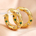 ZAKOL Y2K Trendy U Shape Stainless Steel Round Earrings For Women Girls Gold Color Imitation Pearl Crystal Ears Jewelry Gifts. 
