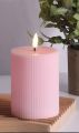 SCENTED ROUND SHAPED STRIPED PILLAR CANDLE (3.25x2 inches ---- 01 Pc). 